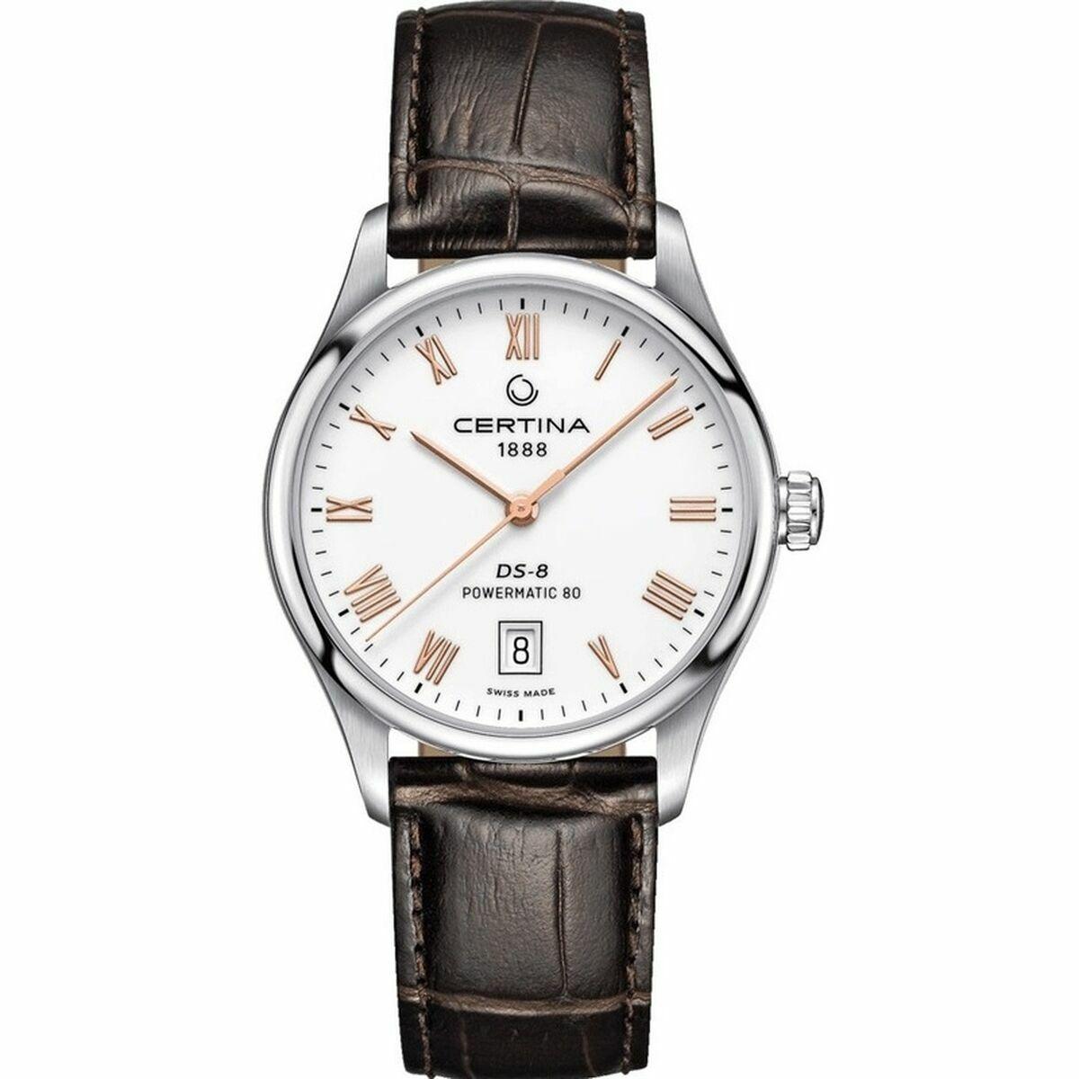 Certina DS-8 Powermatic 80 herreur, brun læderrem (Ø 39 mm)