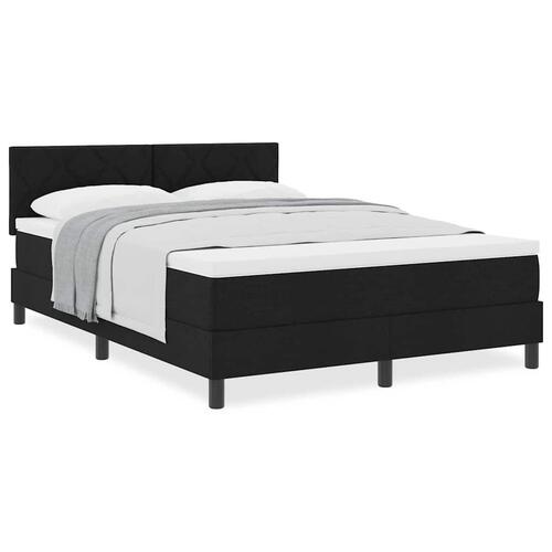 Boxmadras med topmadras med madras Sort 160 x 200 cm Stof
