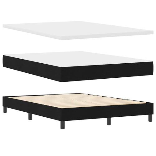 Boxmadras med topmadras med madras Sort 160 x 200 cm Stof