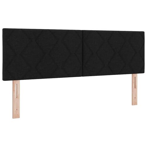 Boxmadras med topmadras med madras Sort 160 x 200 cm Stof