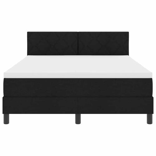 Boxmadras med topmadras med madras Sort 160 x 200 cm Stof