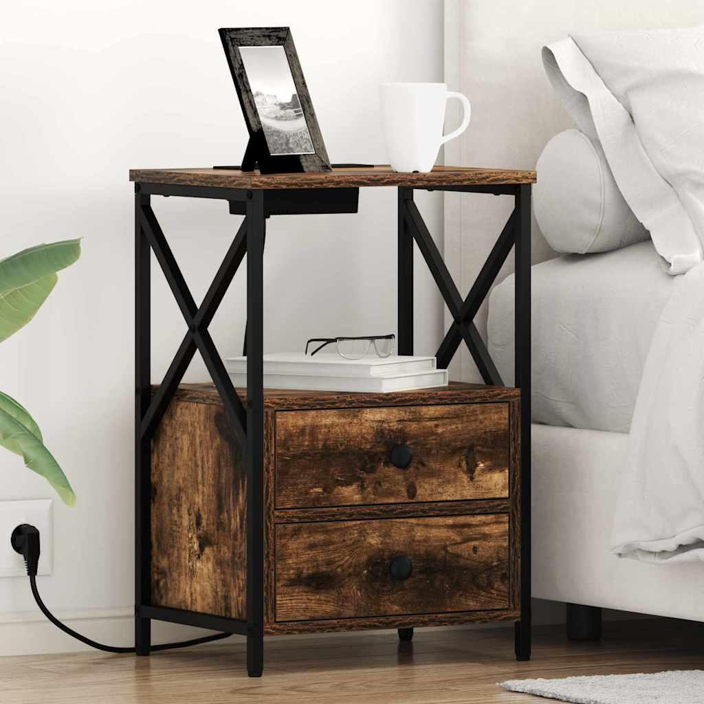 Natskab med Lade Station 2 stk Røget eg Konstrueret træ