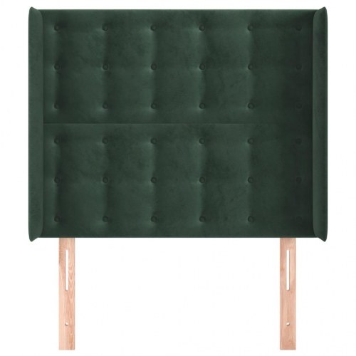 Sengegavl med kanter 93 x 16 x 118/128 cm - mørkegrøn