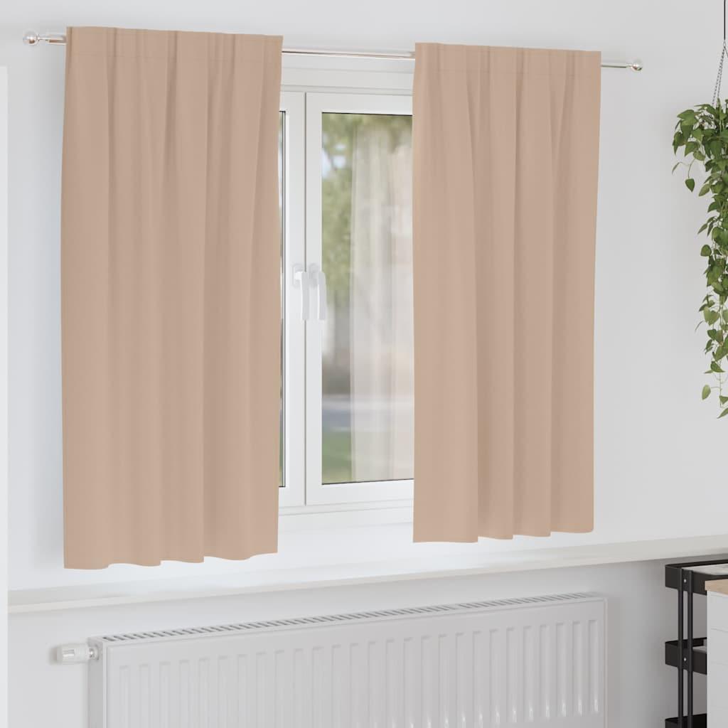 Mørklægningsgardiner med ringe - 2 stk, gråbrun 175 × 140 cm