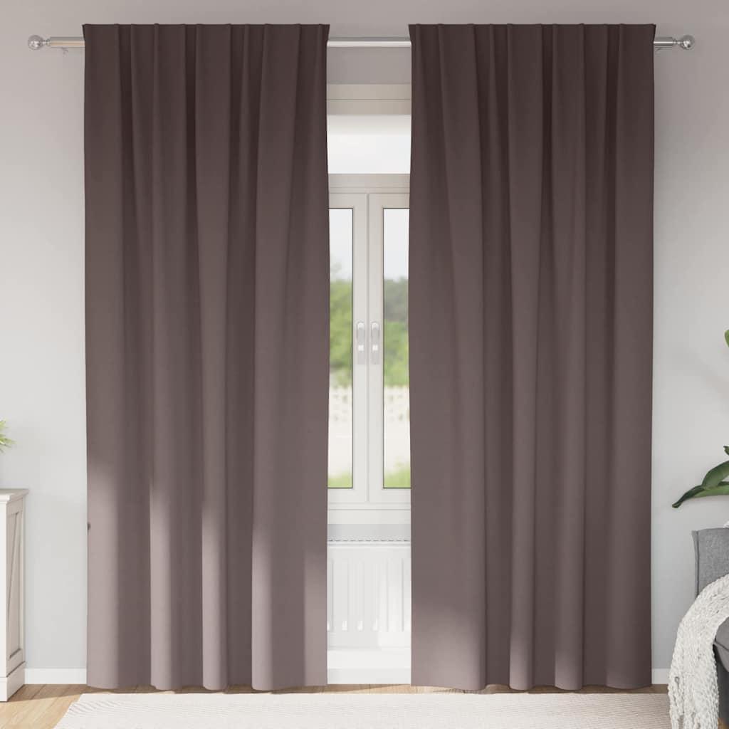 Mørklægningsgardiner med gardiner Mørk Brun Polyester billede