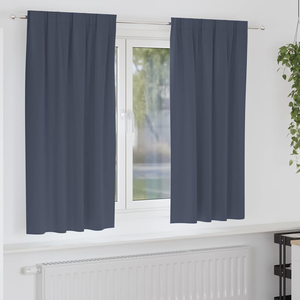 Mørklægningsgardiner med ringe - 2 stk, antracit, 175 × 140 cm