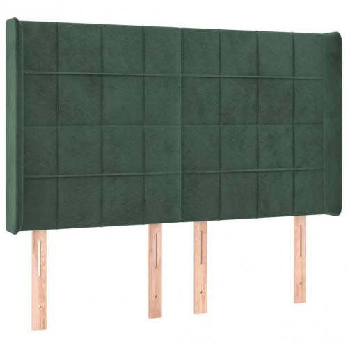 Sengegavl med kanter 147 x 16 x 118/128 cm - mørkegrøn