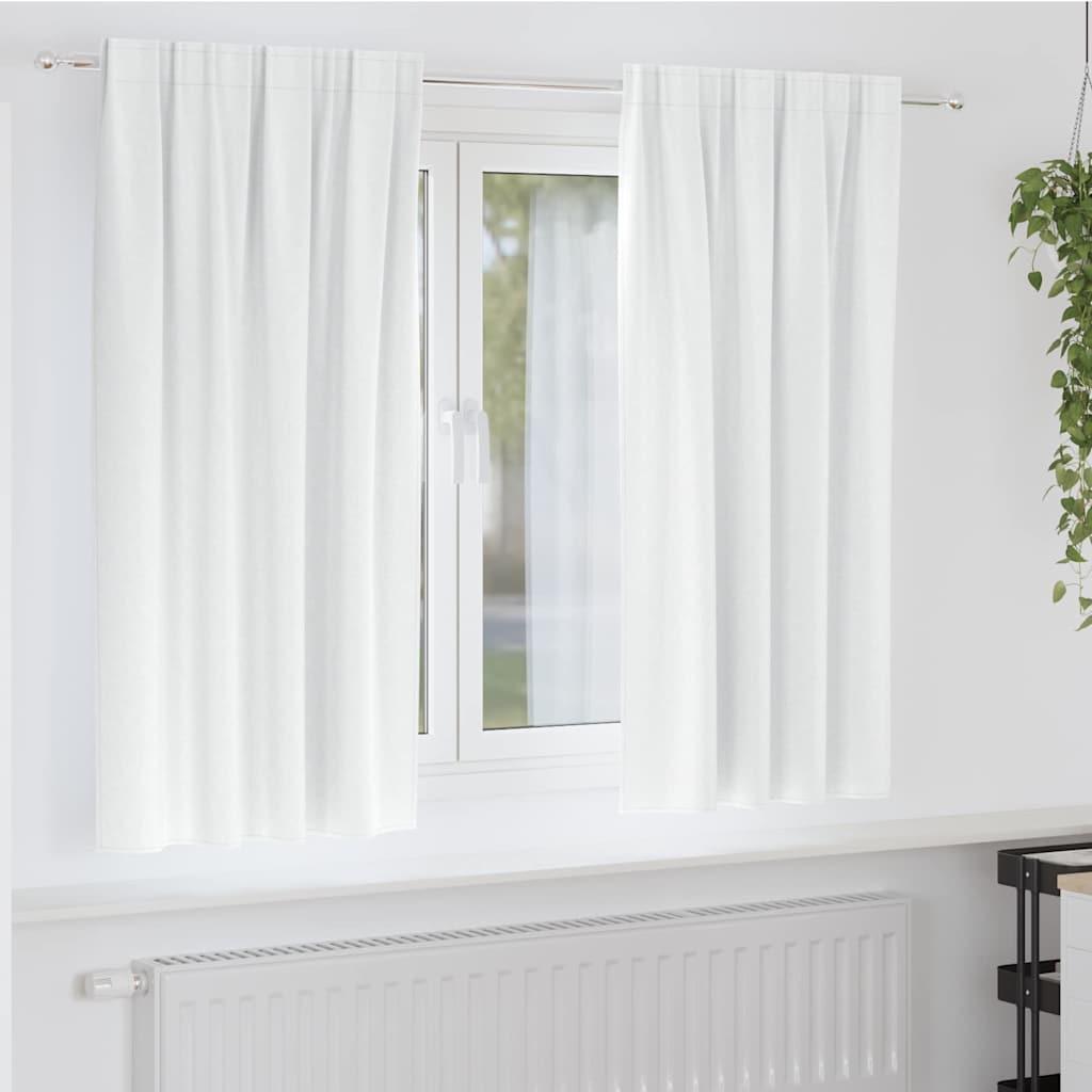 Mørklægningsgardiner med ringe - 2 stk, lys hvid 175 × 140 cm