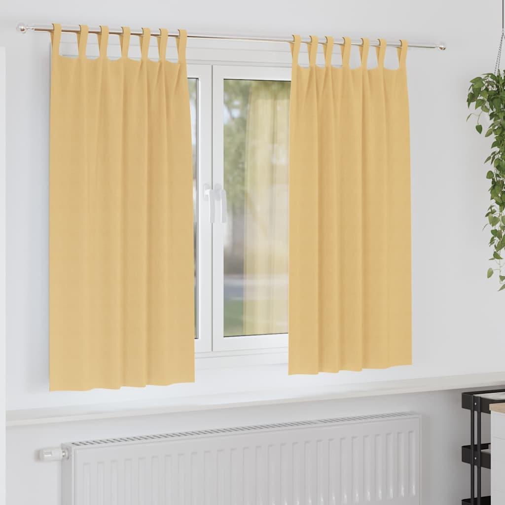 Mørklægningsgardiner Med Ringe 2 Dele 140 X - Beige / 175 cm / Tab tops