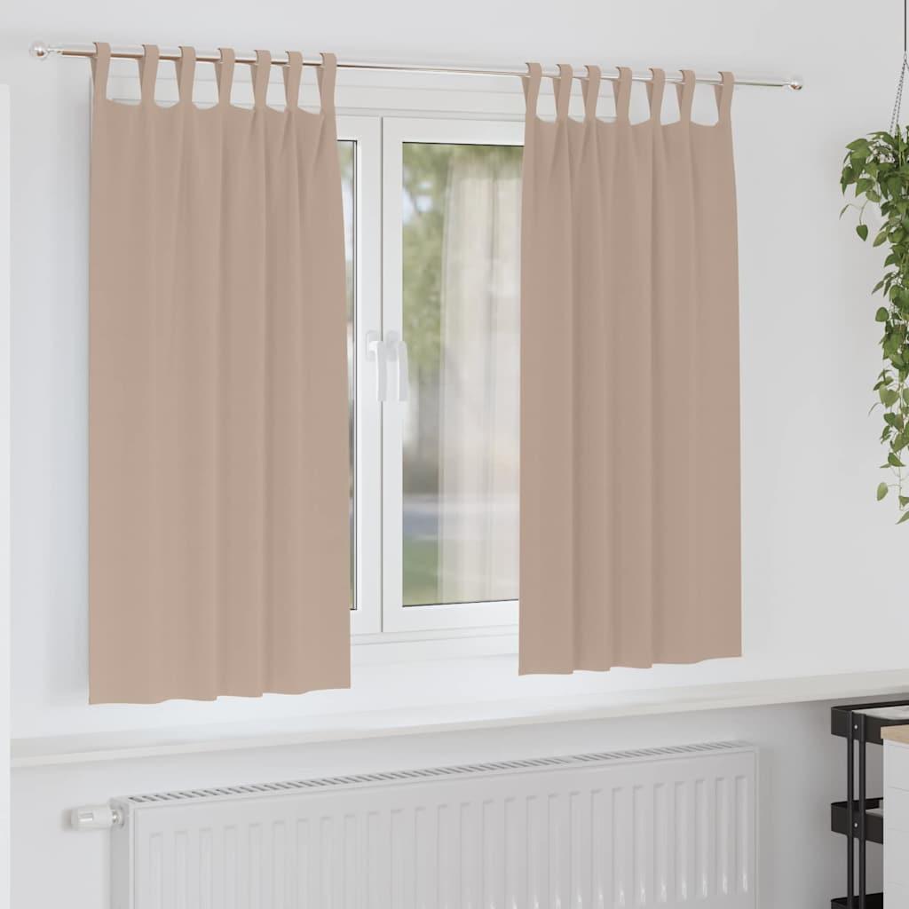 Mørklægningsgardiner med ringe - 2 stk, gråbrun 175 × 140 cm billede