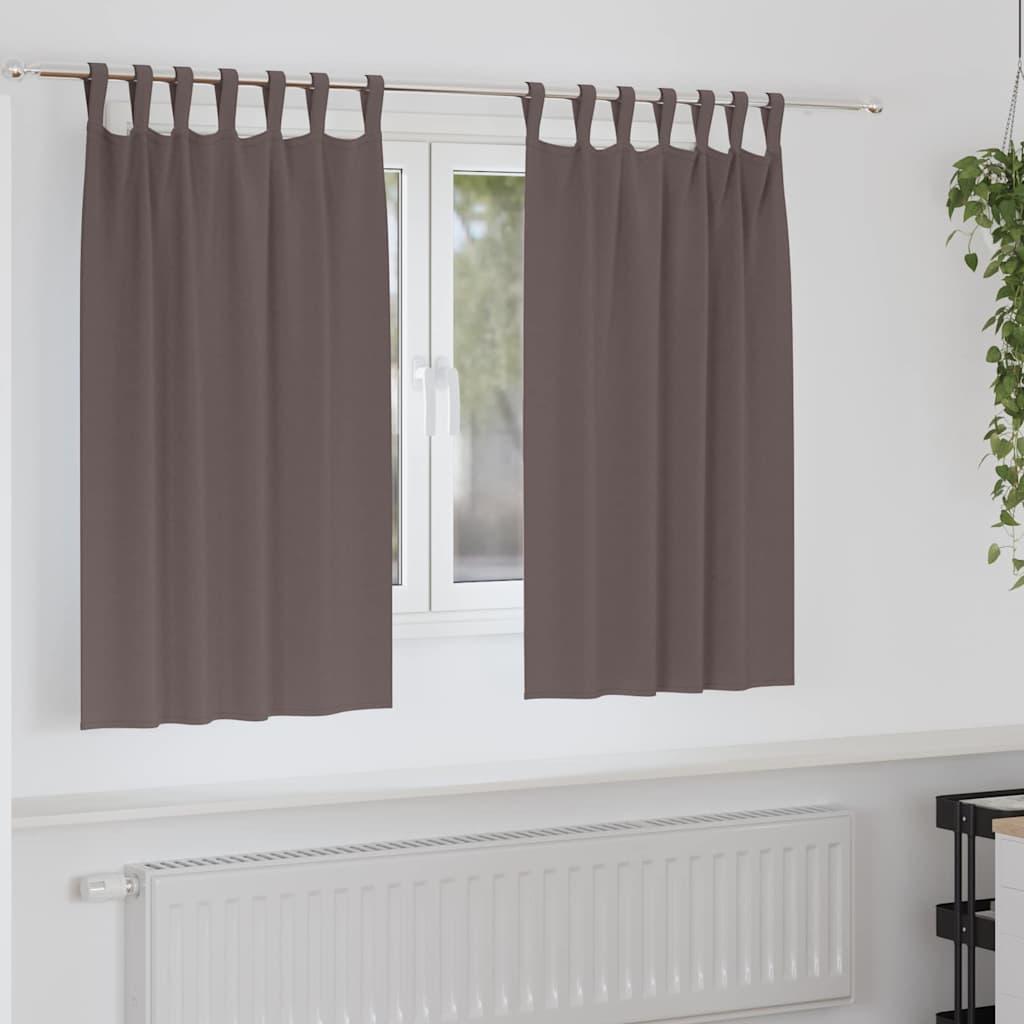 Mørklægningsgardiner Med Ringe 2 Dele 140 X - Mørkebrun / 140 cm / Tab tops