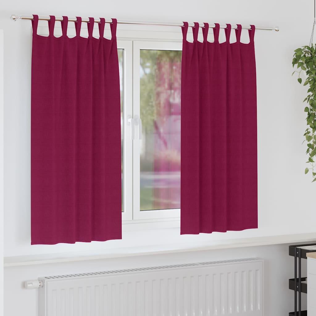 Mørklægningsgardiner Med Ringe 2 Dele 140 X - Vinrød / 175 cm / Tab tops