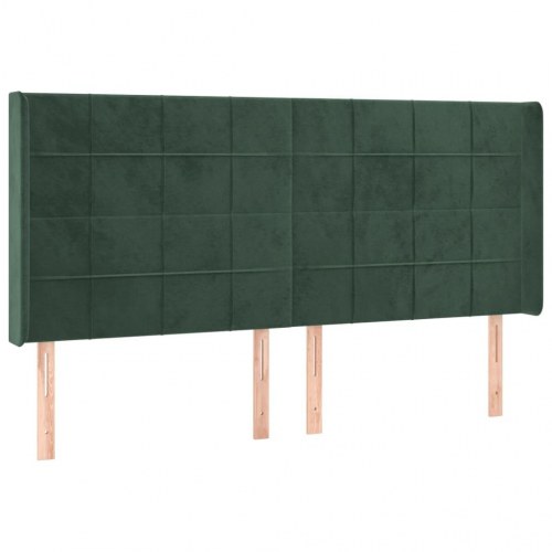 Sengegavl med kanter 183 x 16 x 118/128 cm - mørkegrøn
