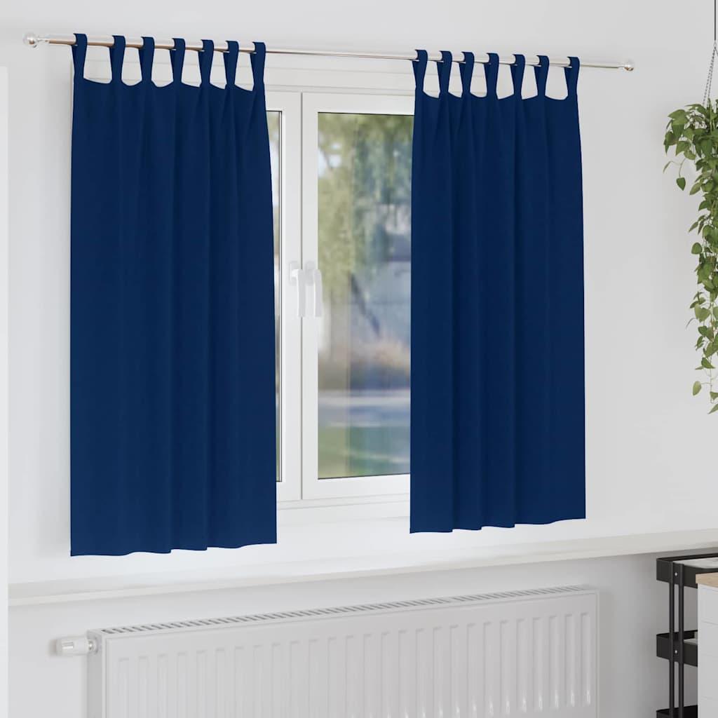 Mørklægningsgardiner Med Ringe 2 Dele 140 X - Mørkeblå / 175 cm / Tab tops