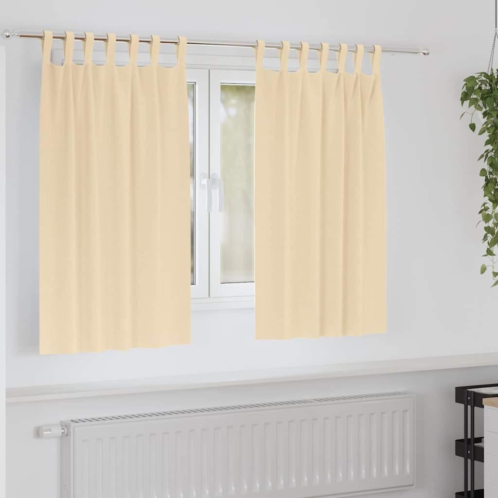 Mørklægningsgardiner Med Ringe 2 Dele 140 X - Creme / 140 cm / Tab tops