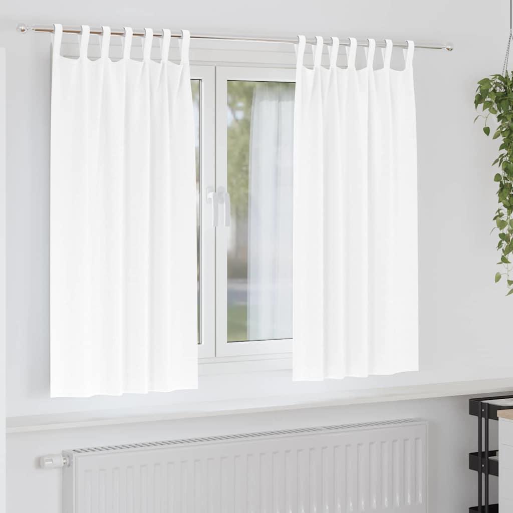 Mørklægningsgardiner med ringe - 2 stk, ren hvid 175 × 140 cm