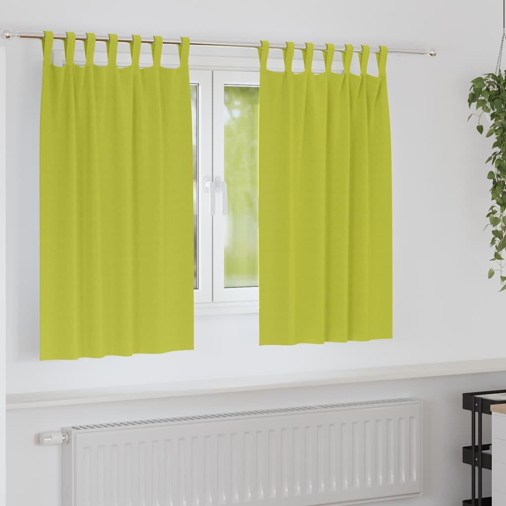Mørklægningsgardiner med ringe - 2 stk, grøn, 140 × 140 cm billede