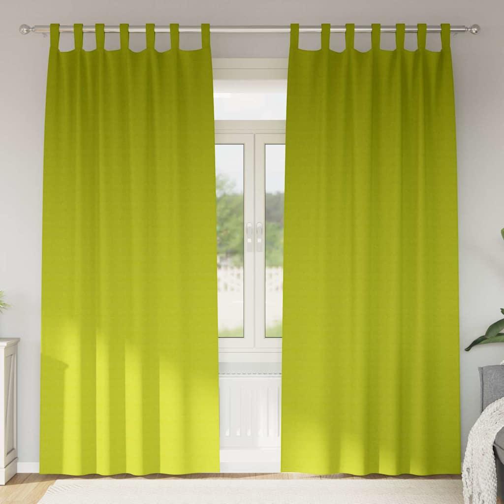 Mørklægningsgardiner med ringe - 2 stk, grøn 245 × 140 cm billede