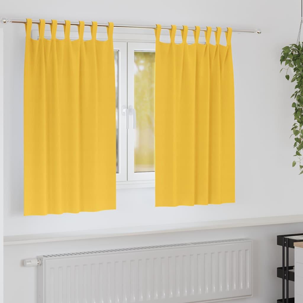 Mørklægningsgardiner Med Ringe 2 Dele 140 X - sennepsgul / 140 cm / Tab tops