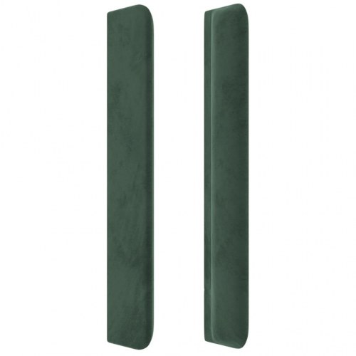 Sengegavl med kanter i fløjl - 147×16×118/128 cm, mørkegrøn
