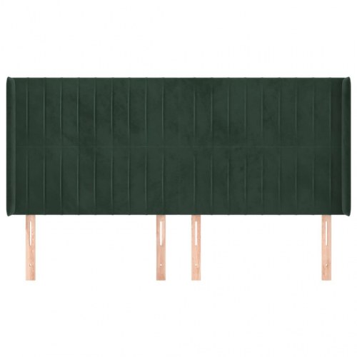 Sengegavl med kanter 163 x 16 x 118/128 cm - mørkegrøn