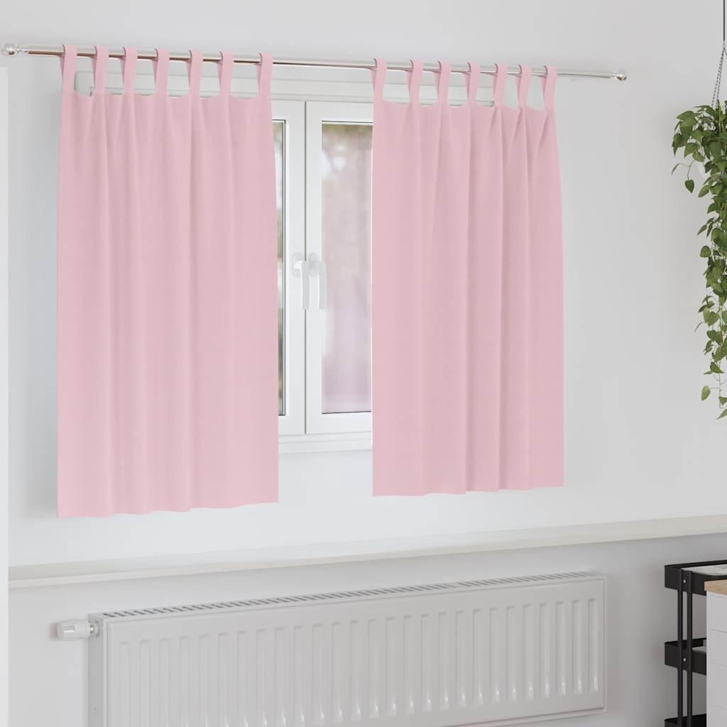 Mørklægningsgardiner Med Ringe 2 Dele 140 X - Baby lyserød / 140 cm / Tab tops