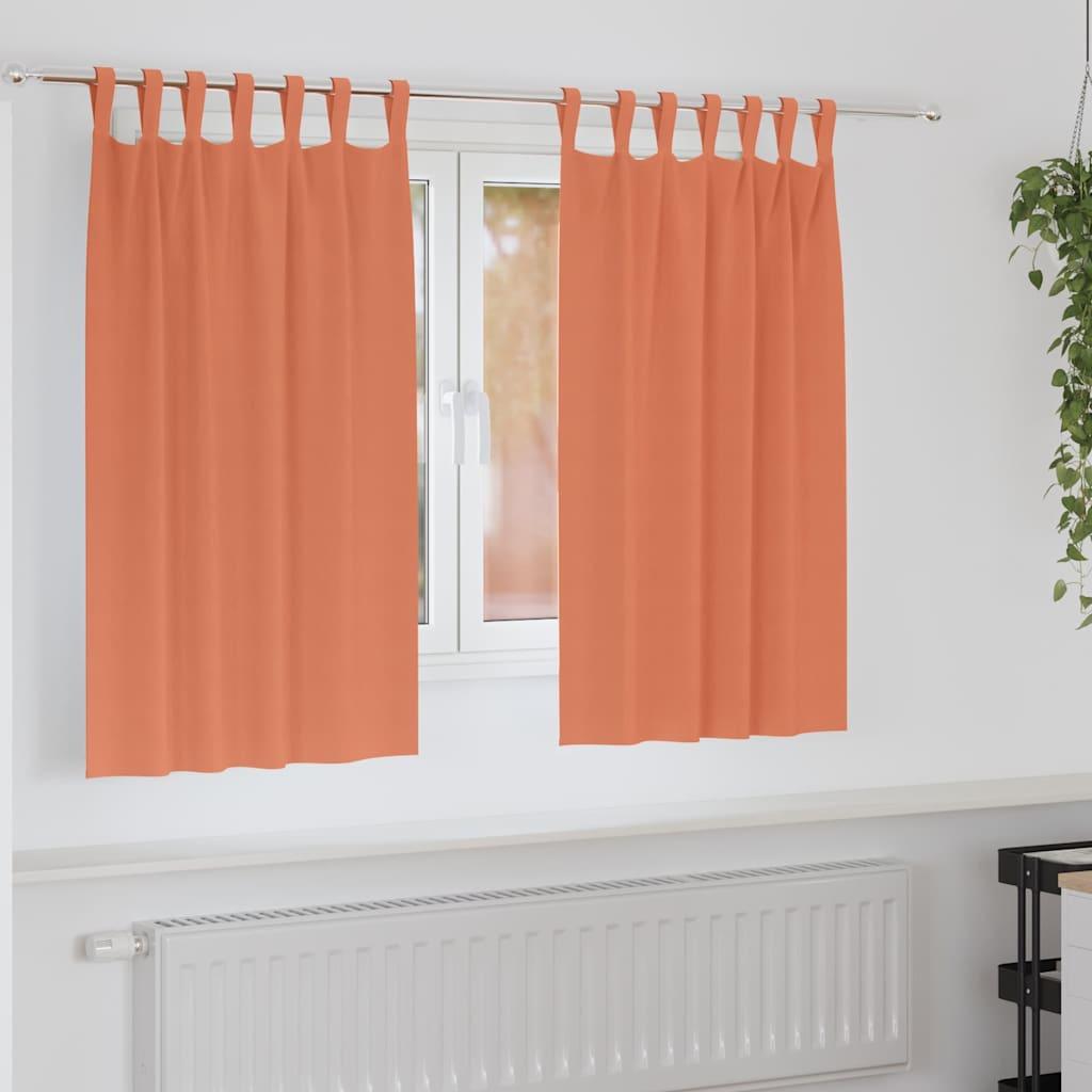 Mørklægningsgardiner med ringe - 2 stk, terrakotta 140 × 140 cm