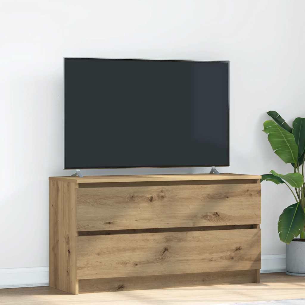 Tv-bord 100x35x54 cm konstrueret træ kunsteg