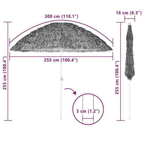 Strand Parasol Brun Ø 265 x 267 cm Stål