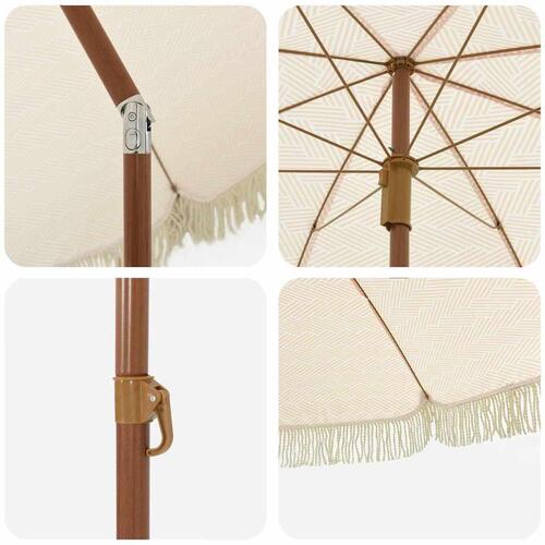 Parasol Gul og Hvid Ø 205 x 209 cm Stål