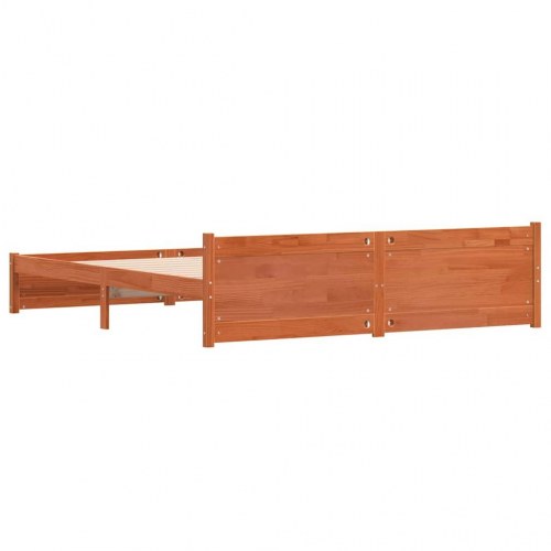 Sengestel i massivt fyrretræ - voks brun, 200 × 200 cm