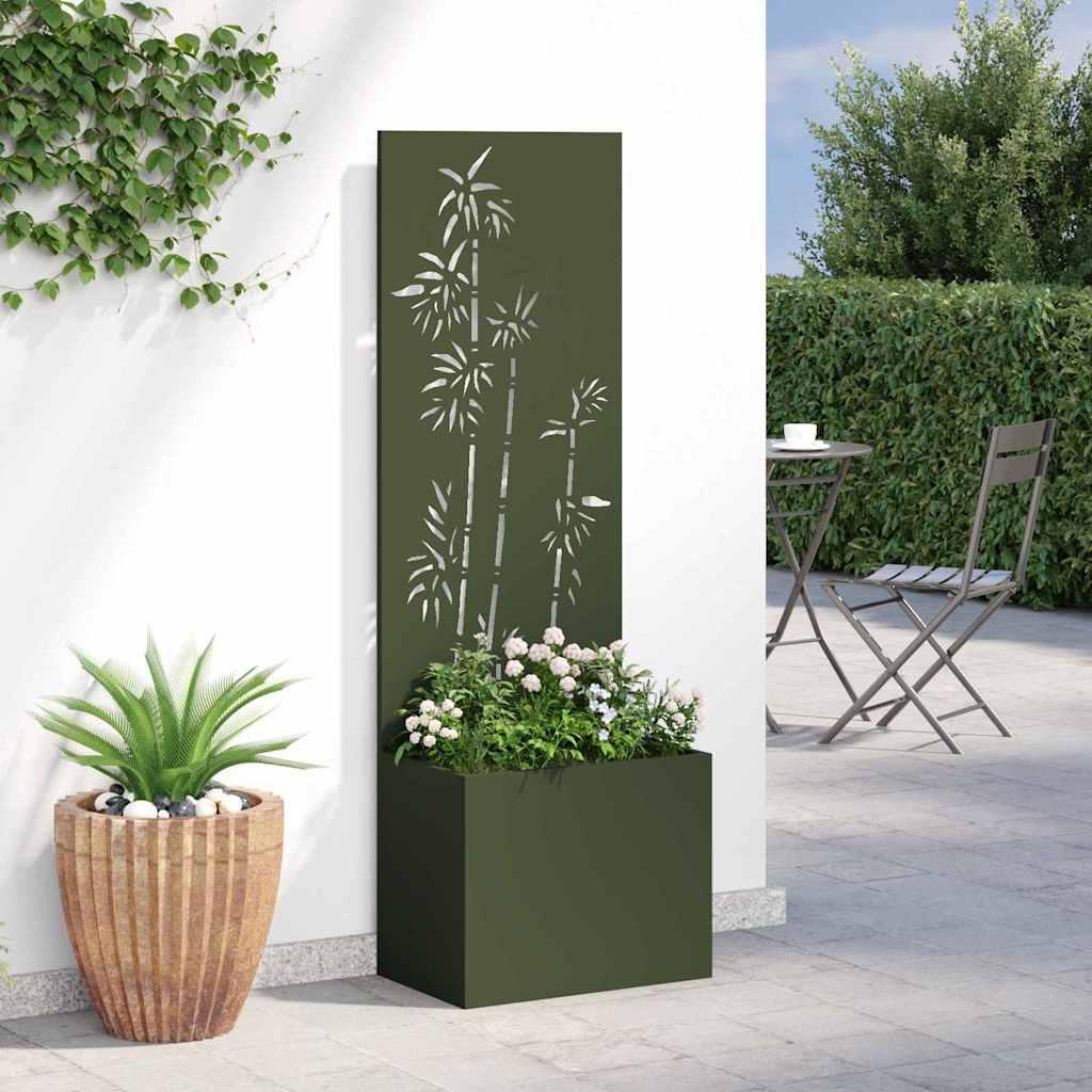 Havest vase med dekorativ panel Olivengrøn 50 x 140 cm