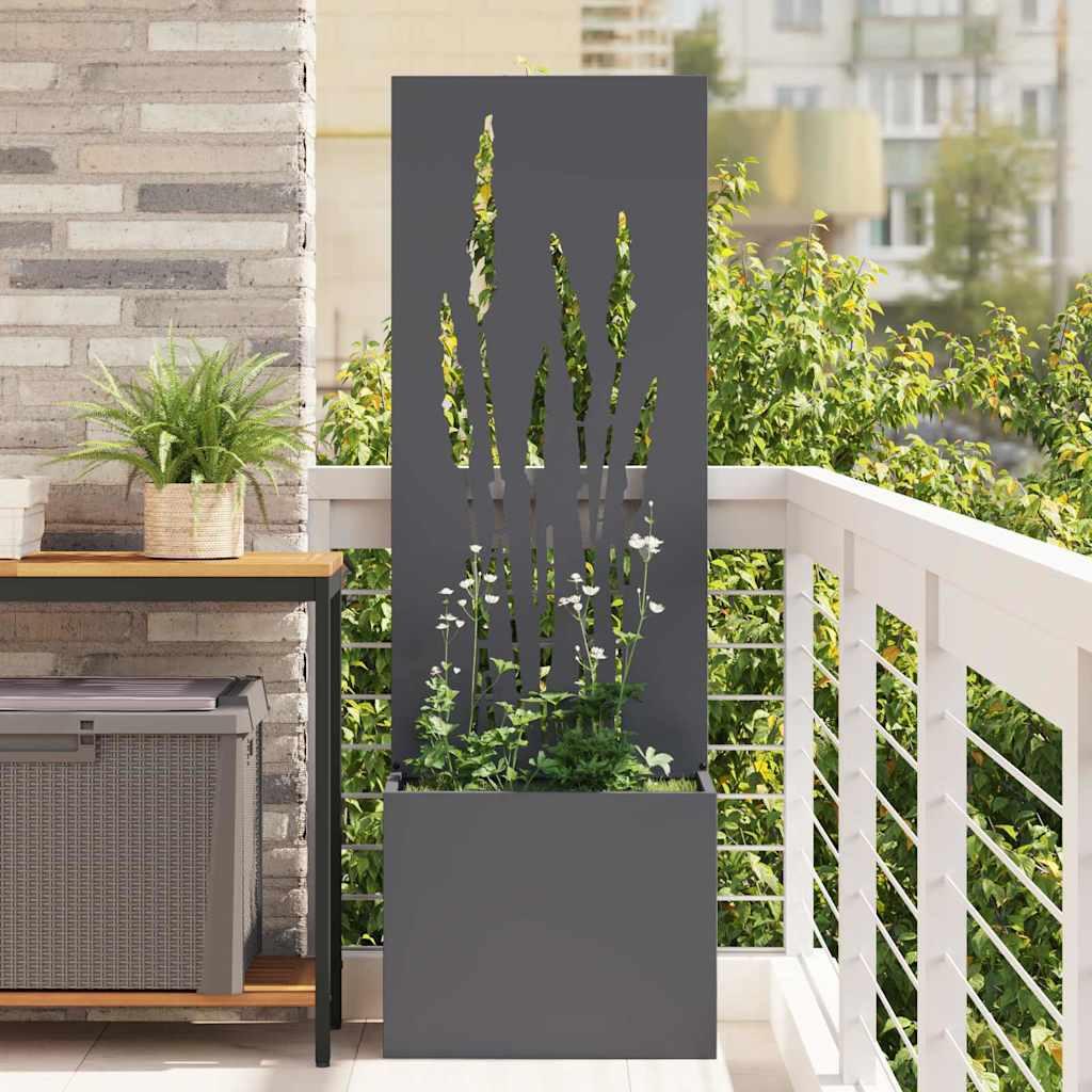 Havest vase med dekorativ panel Antracit 50 x 140 cm