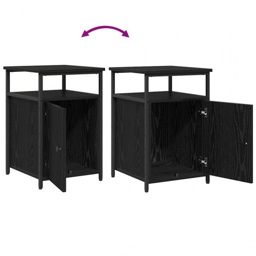 Sengeborde 2 stk. i sort eg - 40 x 42 x 60 cm