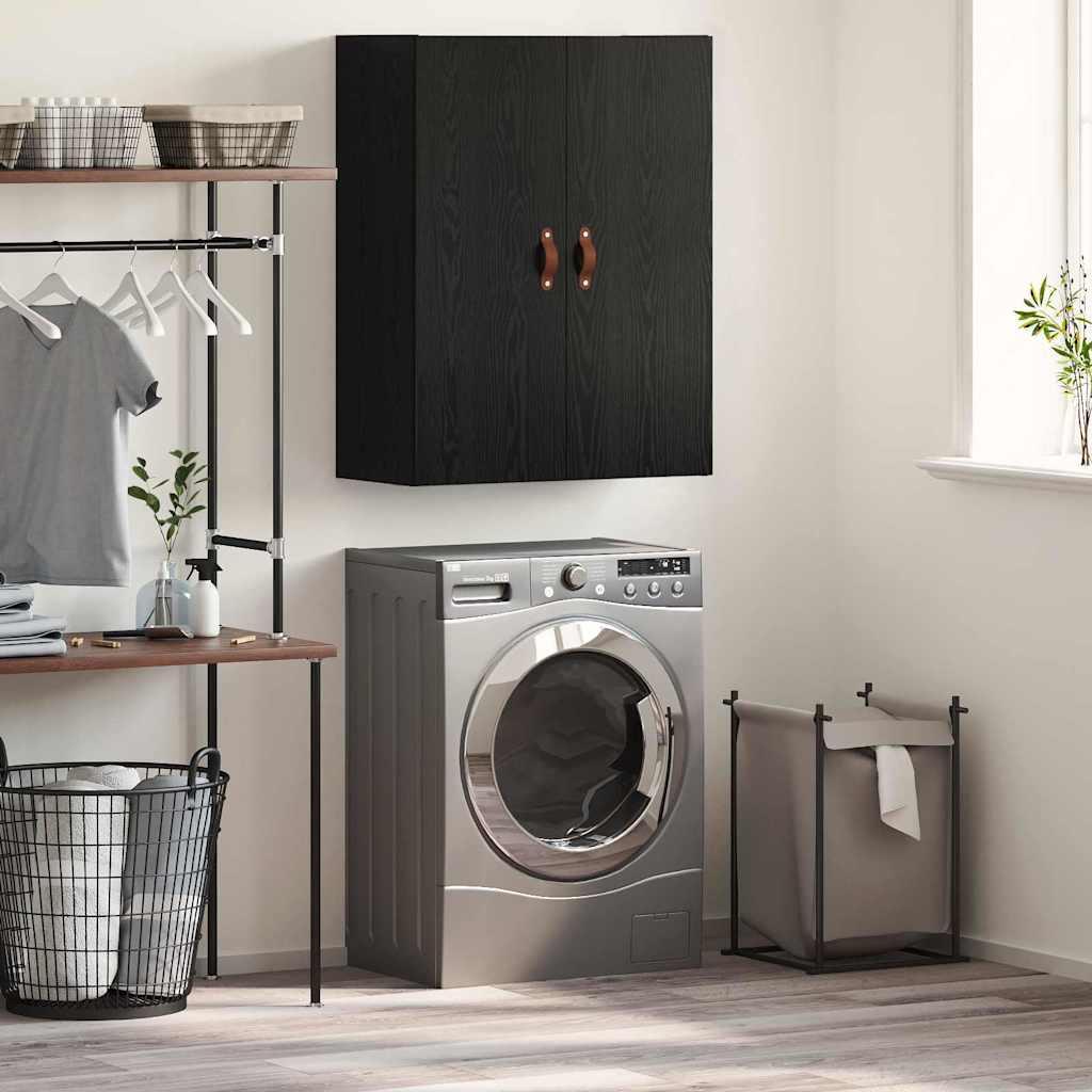 Vægskab Vægmonteret Sort 69.5 x 34 x 90 cm Konstrueret træ