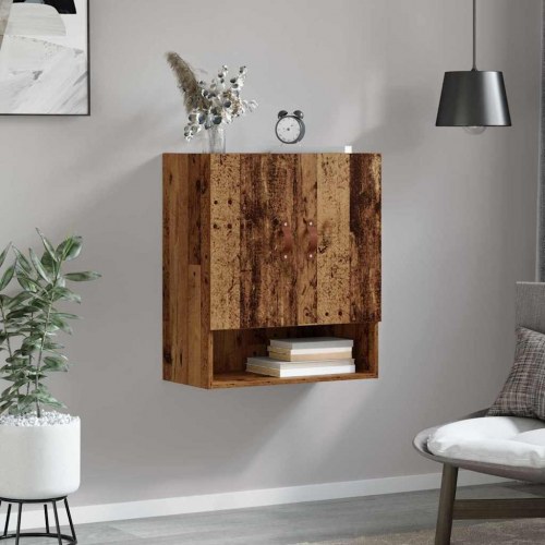 Vægskab 60 x 31 x 70 cm i konstrueret træ - gammelt træ