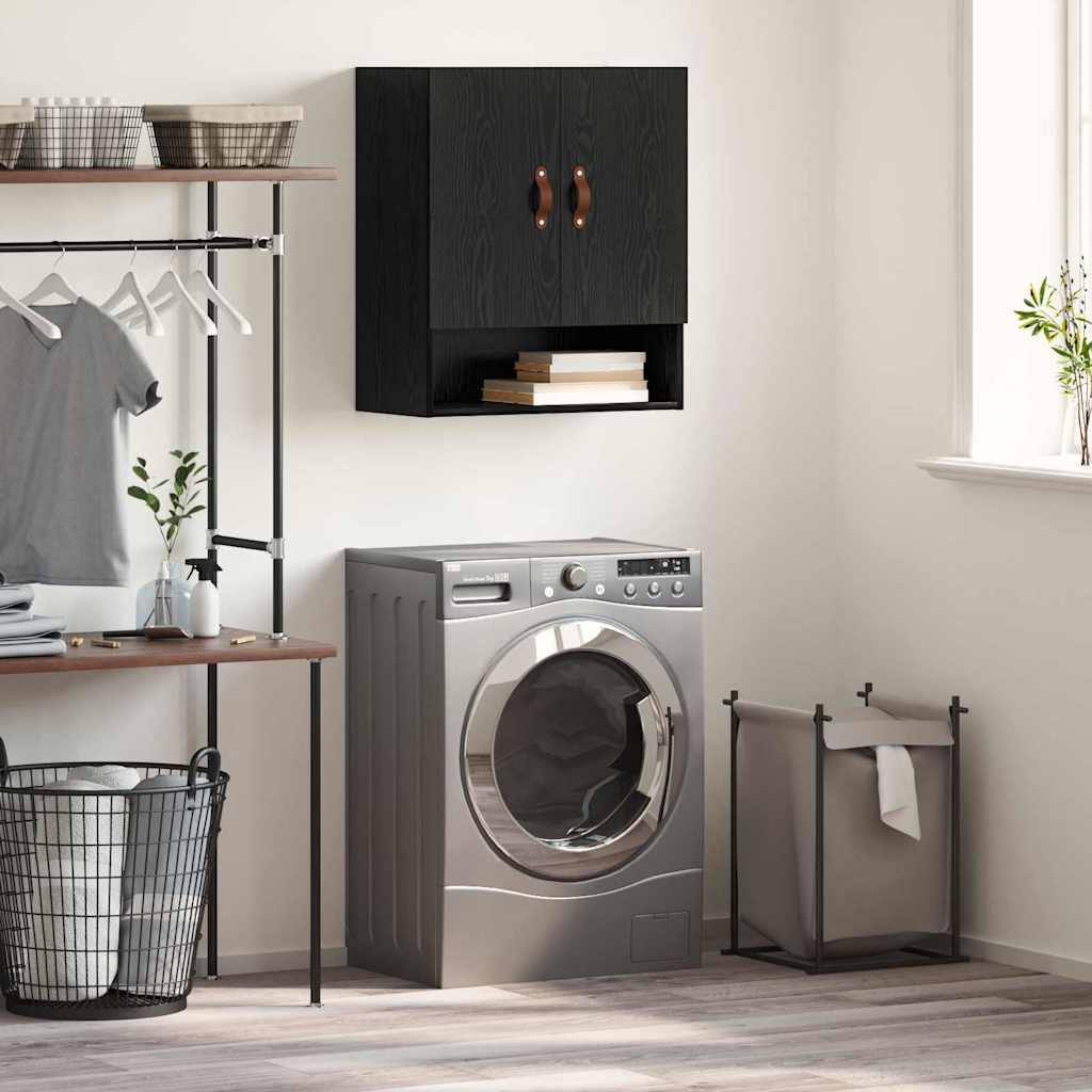 Vægskab Vægmonteret Sort eg 60 x 31 x 70 cm Konstrueret træ