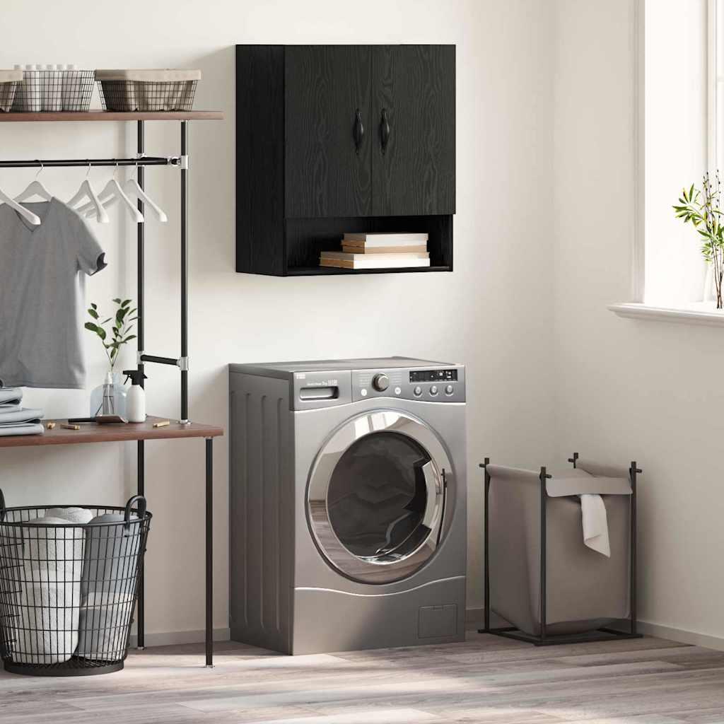 Vægskab Vægmonteret Sort eg 60 x 31 x 70 cm Konstrueret træ