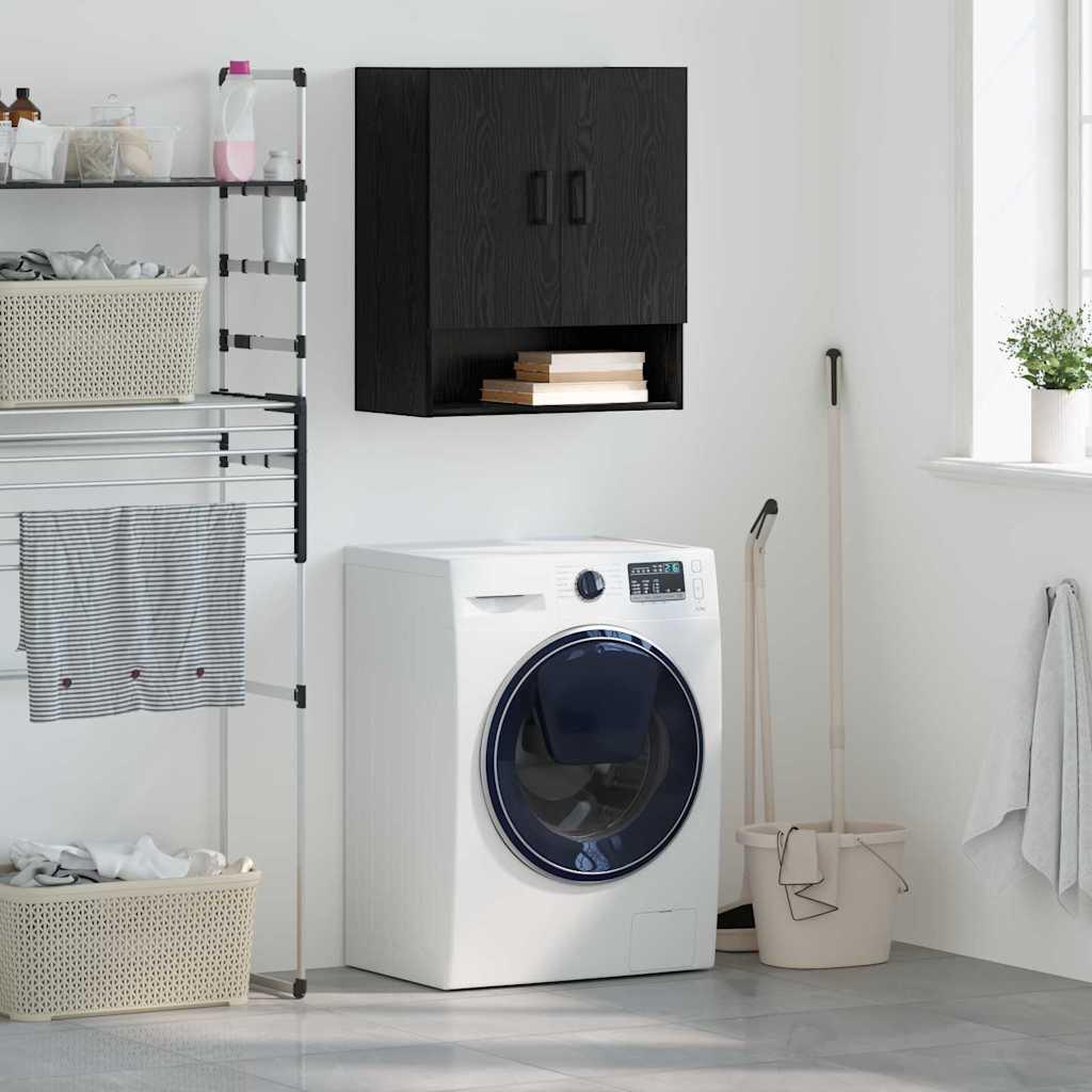 Vægskab Vægmonteret Sort eg 60 x 31 x 70 cm Konstrueret træ