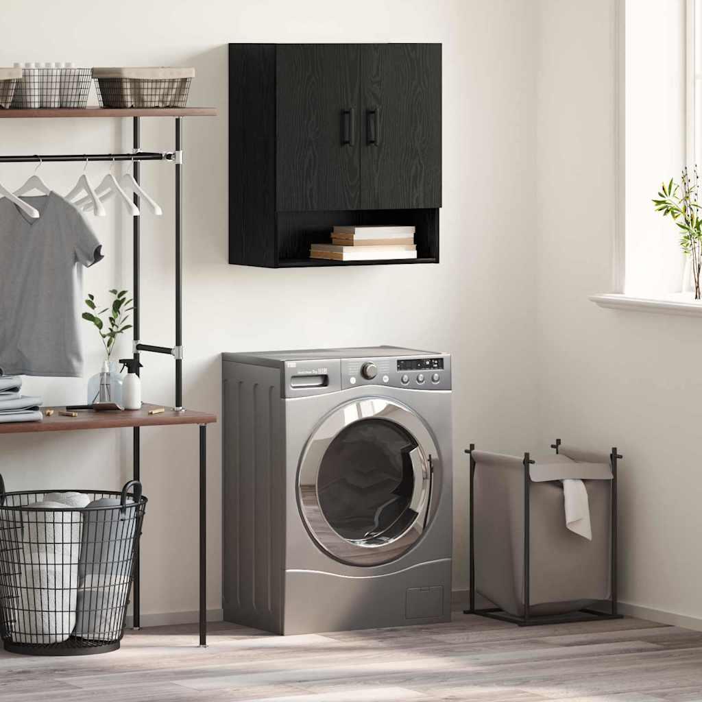 Vægskab Vægmonteret Sort eg 60 x 31 x 70 cm Konstrueret træ