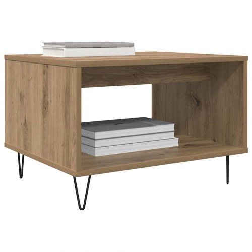 Sofabord i artisan eg med hylde - 60 x 50 x 40 cm
