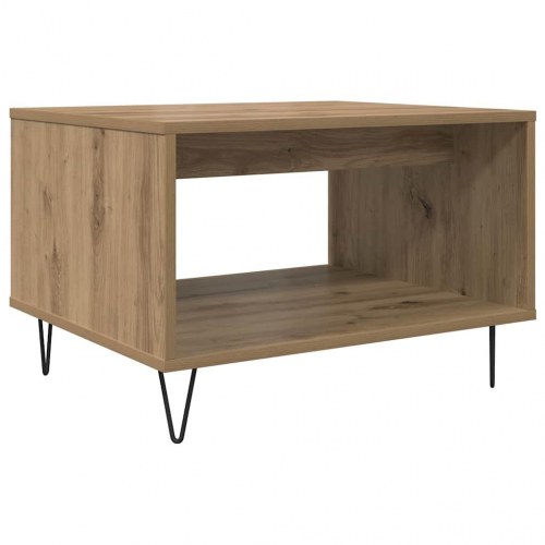 Sofabord i artisan eg med hylde - 60 x 50 x 40 cm
