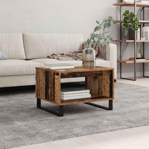 Sofabord med opbevaring - gammelt træ 60 x 50 x 40 cm