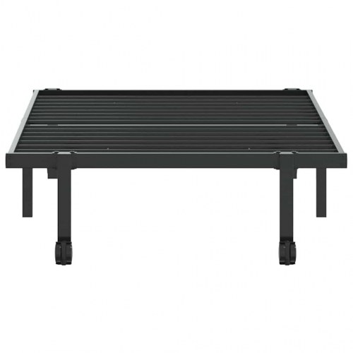 Foldbar sengeramme 90x200 cm i stål med hjul - sort