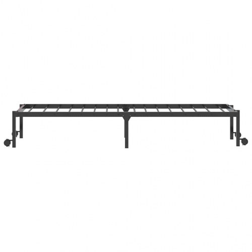 Foldbar sengeramme 90x200 cm i stål med hjul - sort