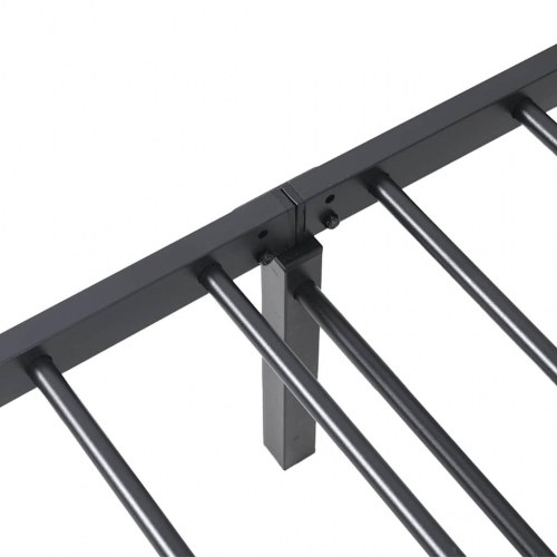 Foldbar sengeramme 90x200 cm i stål med hjul - sort