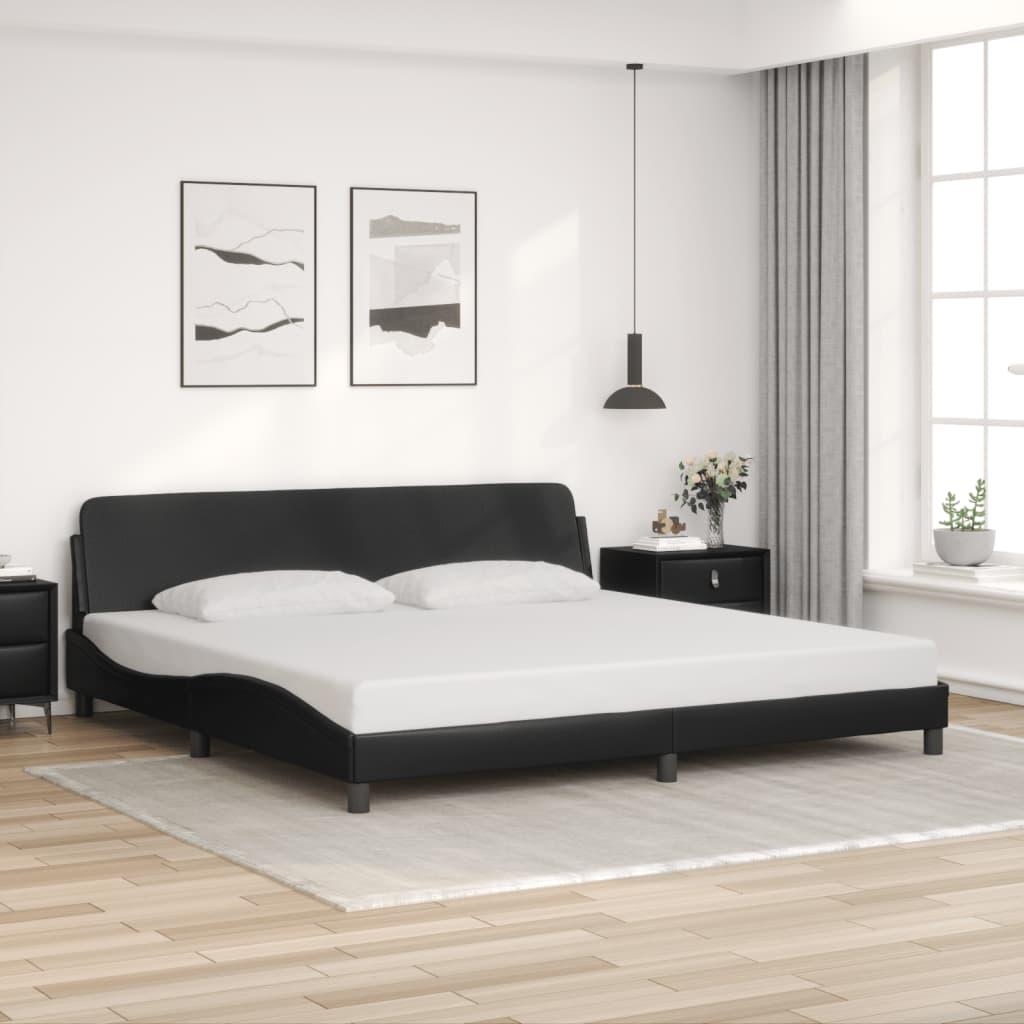 Sengeramme Dover 200x200 cm kunstlæder sort billede