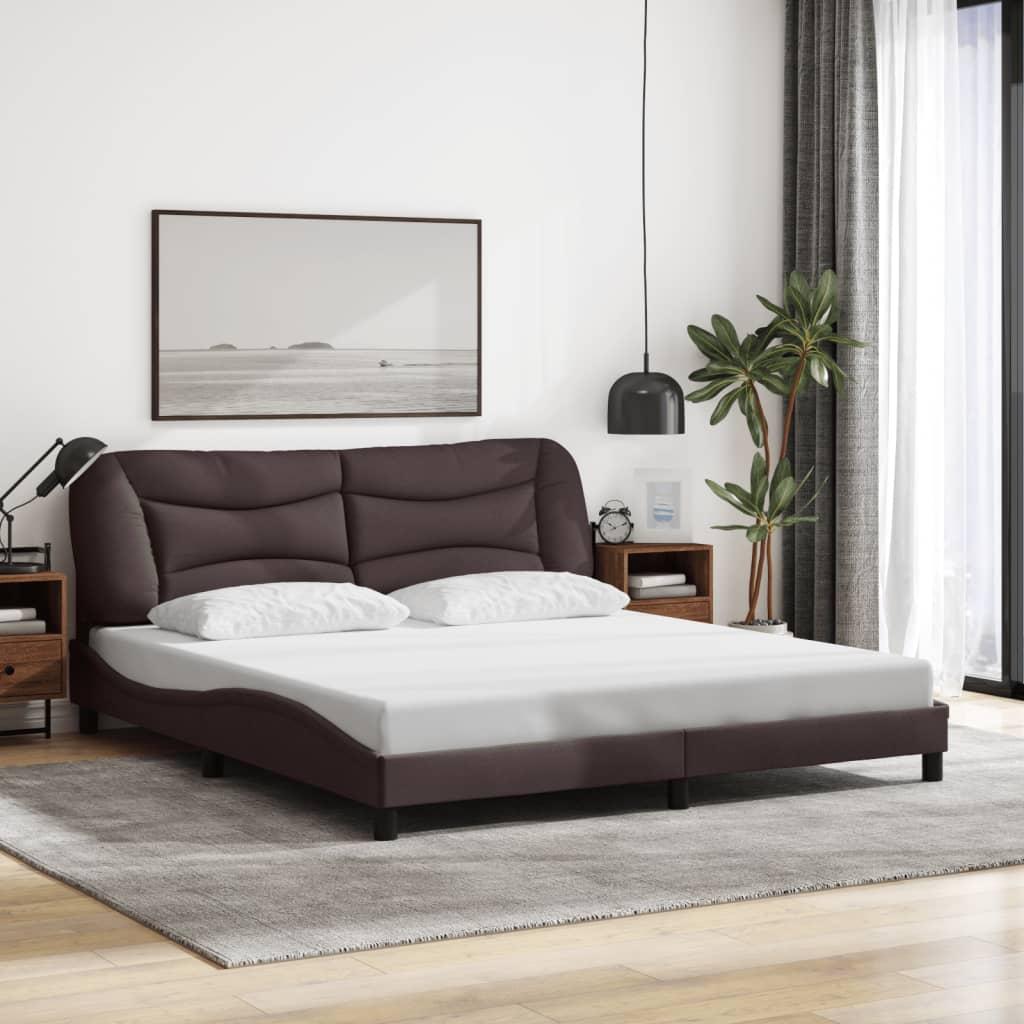 Sengeramme uden madras Hvar 180x200 cm stof mørkebrun billede