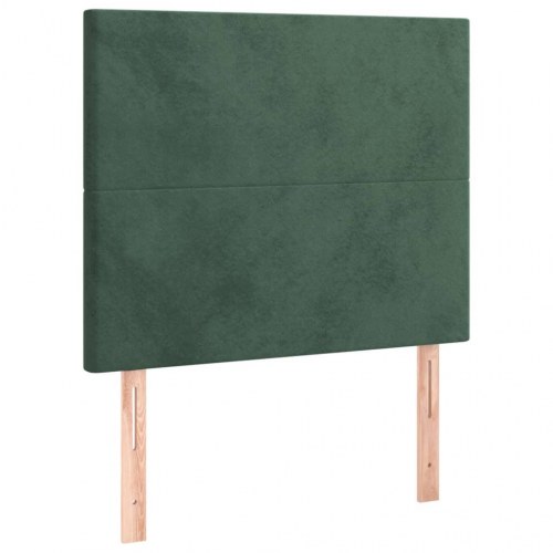 Kontinentalseng med madras 80x200 cm - fløjl, mørkegrøn