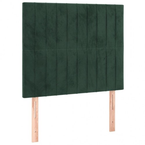 Kontinentalseng med madras 90×190 cm i fløjl - mørkegrøn